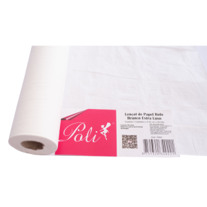 Lençol Papel Rolo 0.70x50m Branco Extra Luxo 100% Celulose Poli