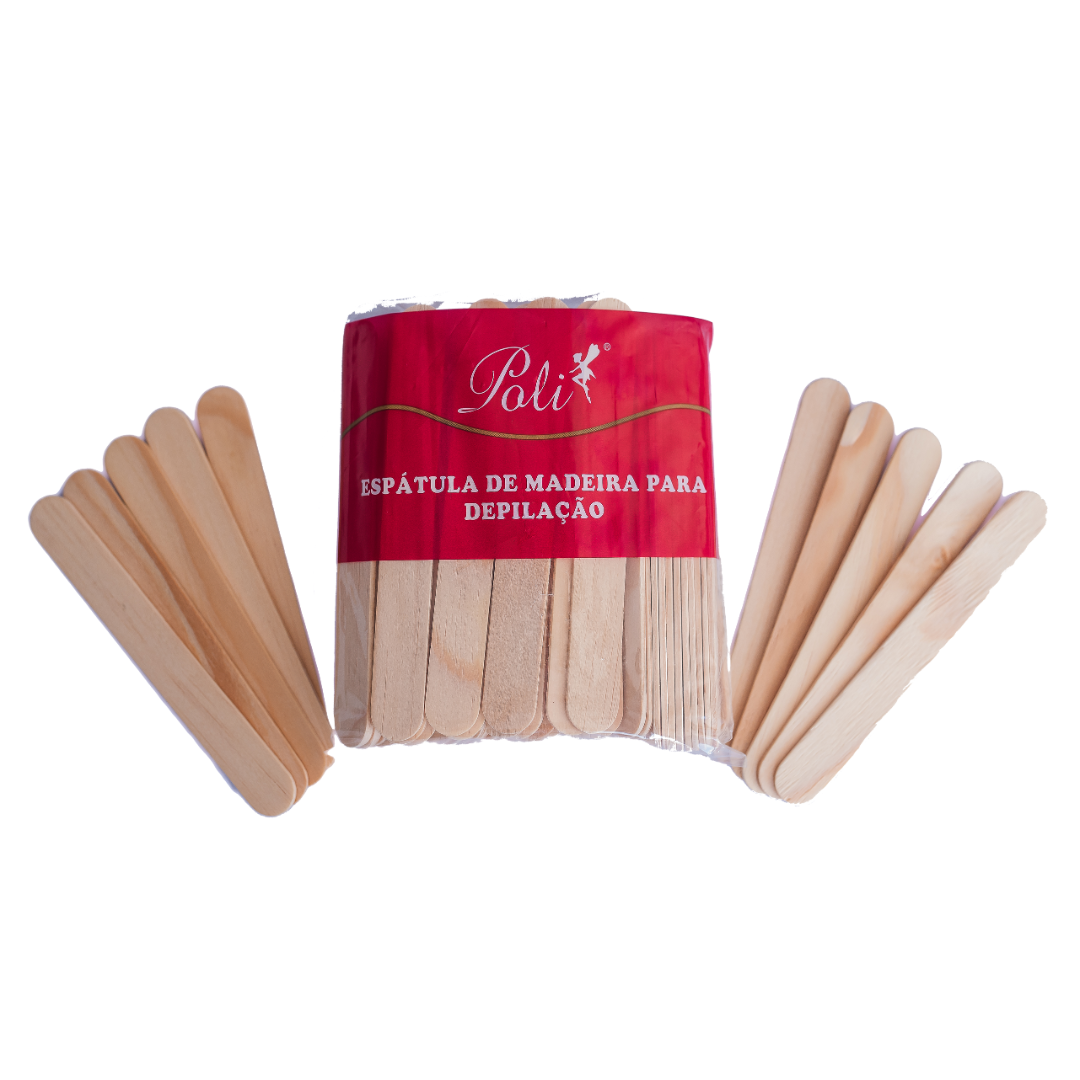 Espátula de Madeira Abaixador de Língua 100 un Poli