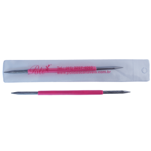 Palito Ponta Dupla Inox Silicone Rosa 105 1 un Poli